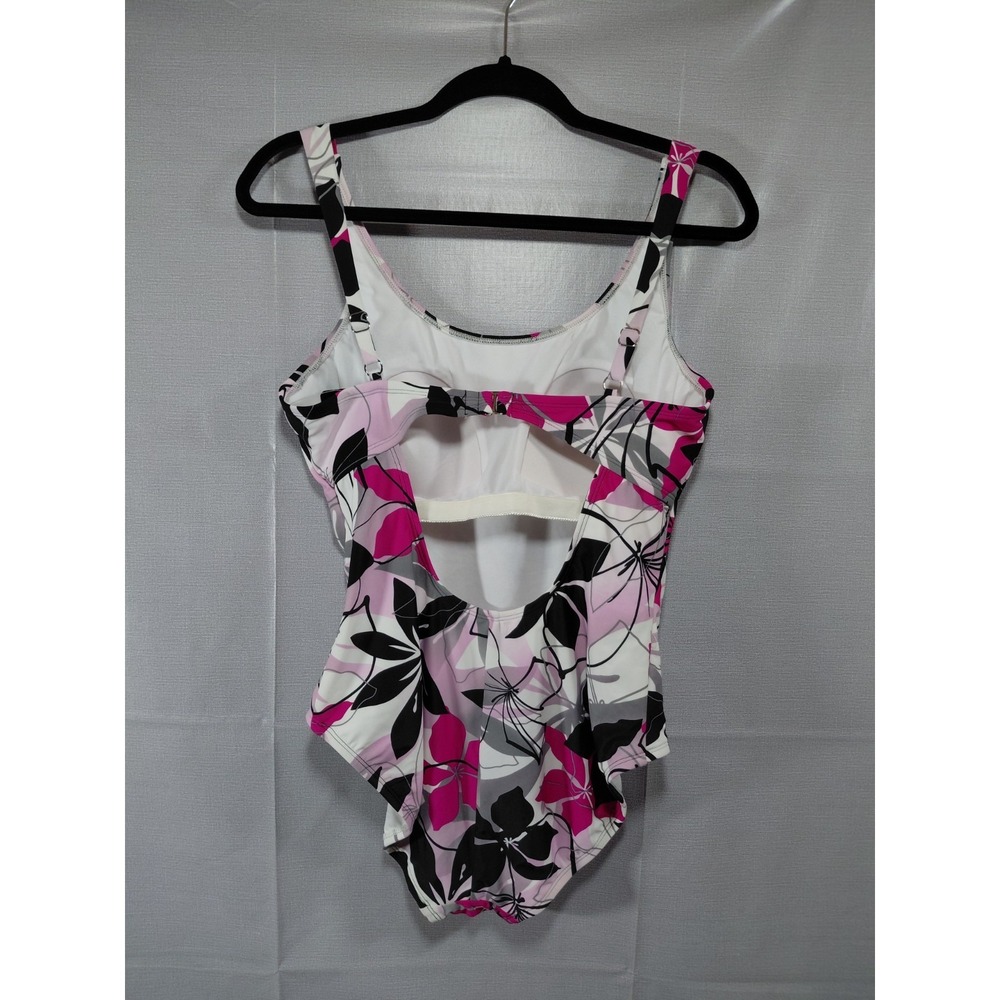 Catalina One Piece Tank Swimsuit Women's LG 12/14 Built in Bra Scoop Neck - Picture 2 of 12